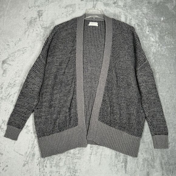 Urban‎ Outfitters Sweater Womens Medium Gray Textured Cardigan Oversized Neutral - Picture 2 of 8